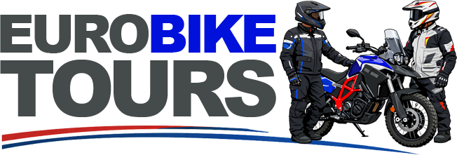 Logo for Eurobiketours 2 bikers and 1 motorcycle
